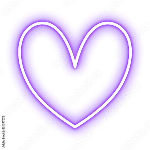 heart purple neon light