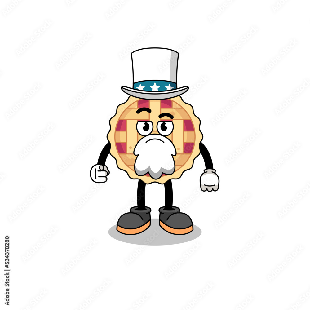 Illustration of apple pie cartoon with i want you gesture Illustration of apple pie cartoon with i want you gesture