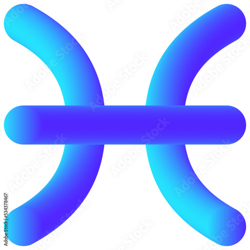 pisces modern line style icon