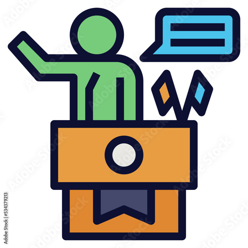 politician modern line style icon