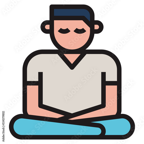 meditation modern line style icon