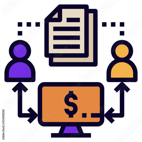 p2p modern line style icon