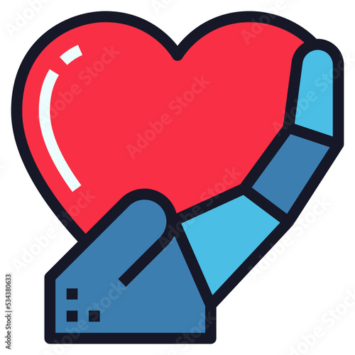 robot modern line style icon