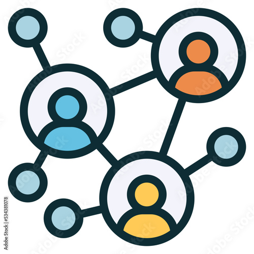 networking modern line style icon