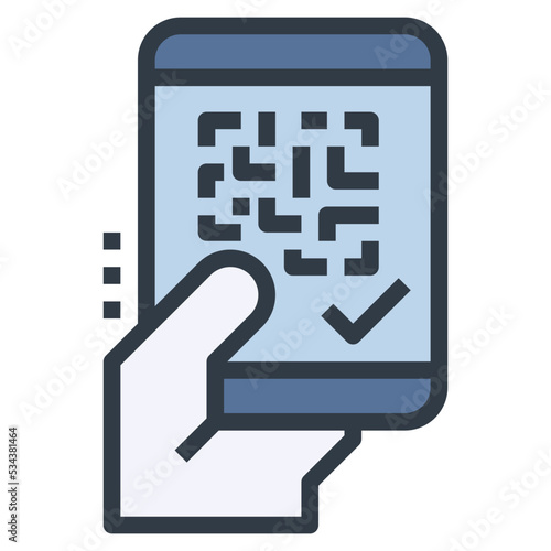 qr modern line style icon