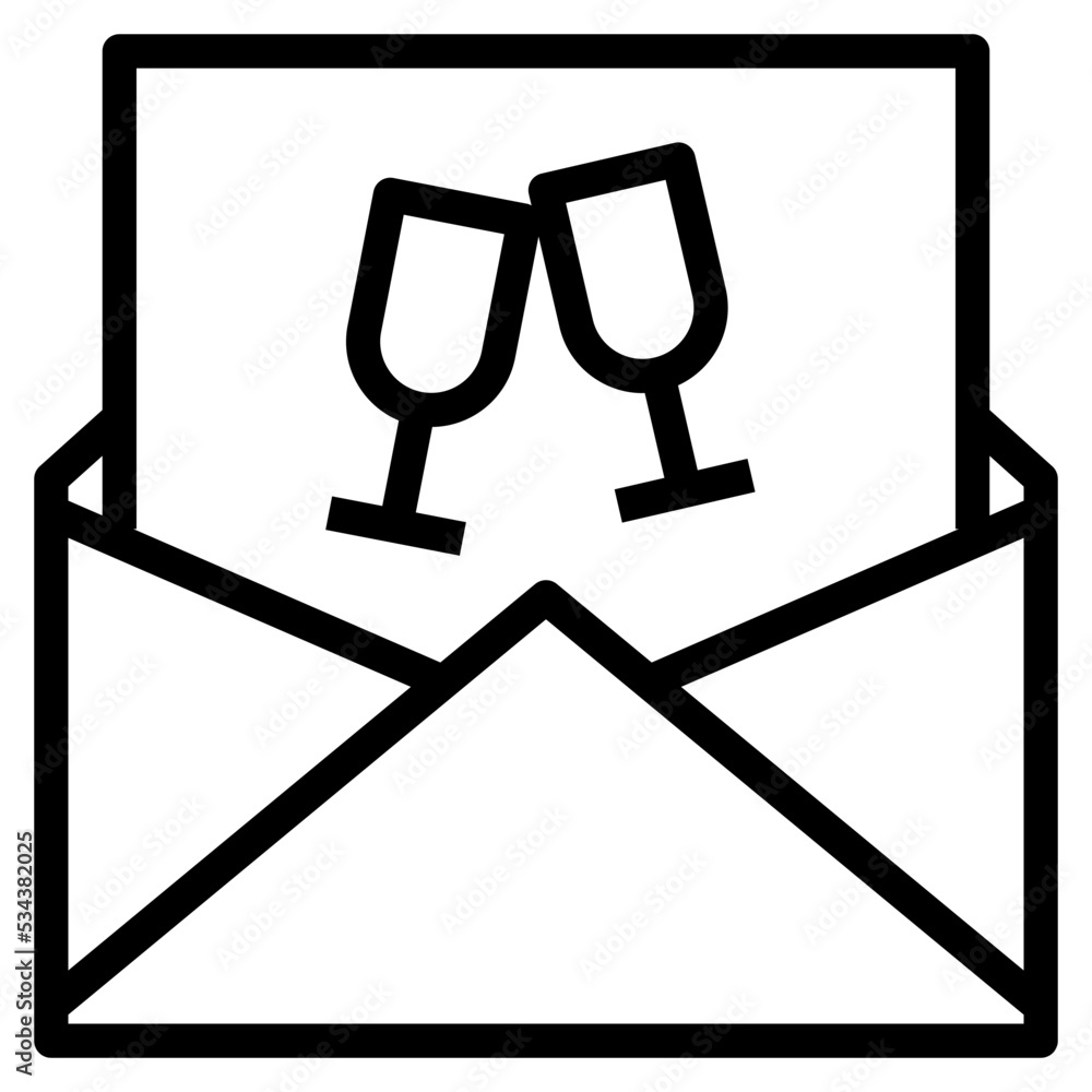invitation modern line style icon invitation modern line style icon