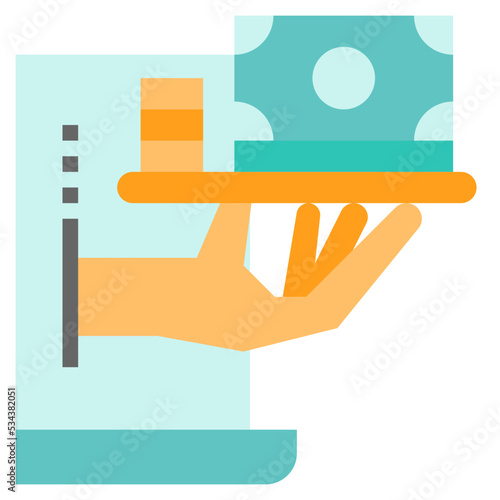 receive modern line style icon
