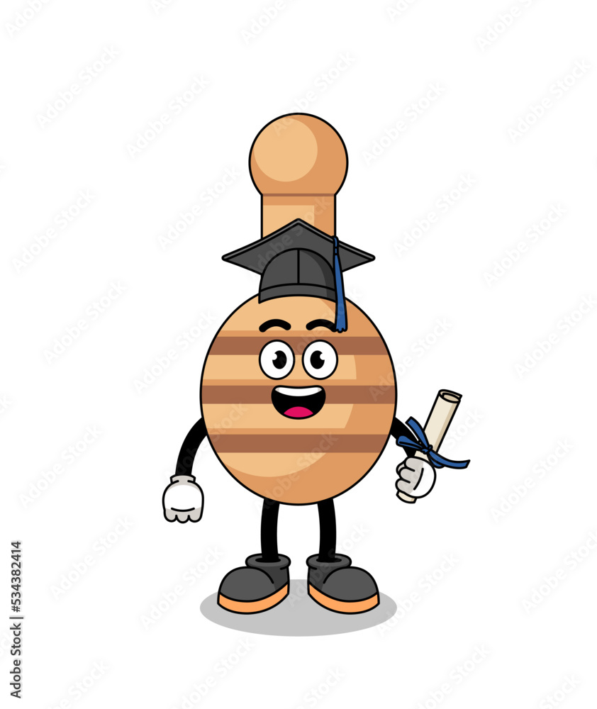 Fototapeta premium honey dipper mascot with graduation pose