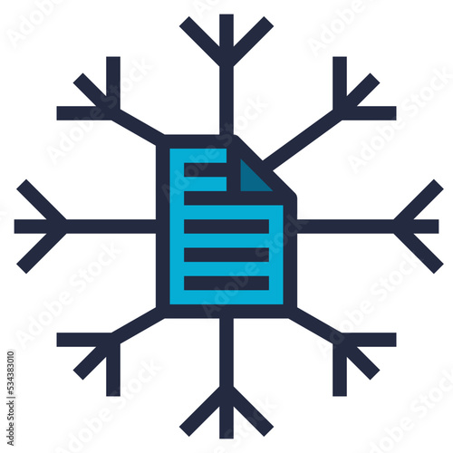 snowflake modern line style icon