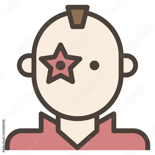 punk modern line style icon