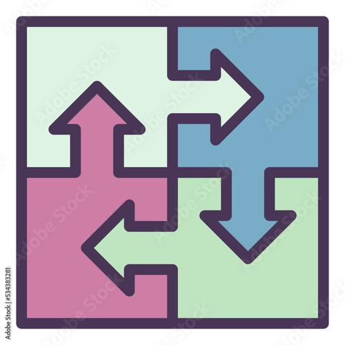 integrated modern line style icon