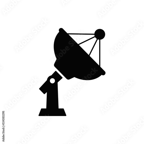 Antenna telecommunication transmitter icon in black flat glyph, filled style isolated on white background