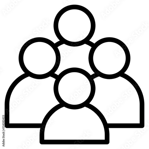 people modern line style icon