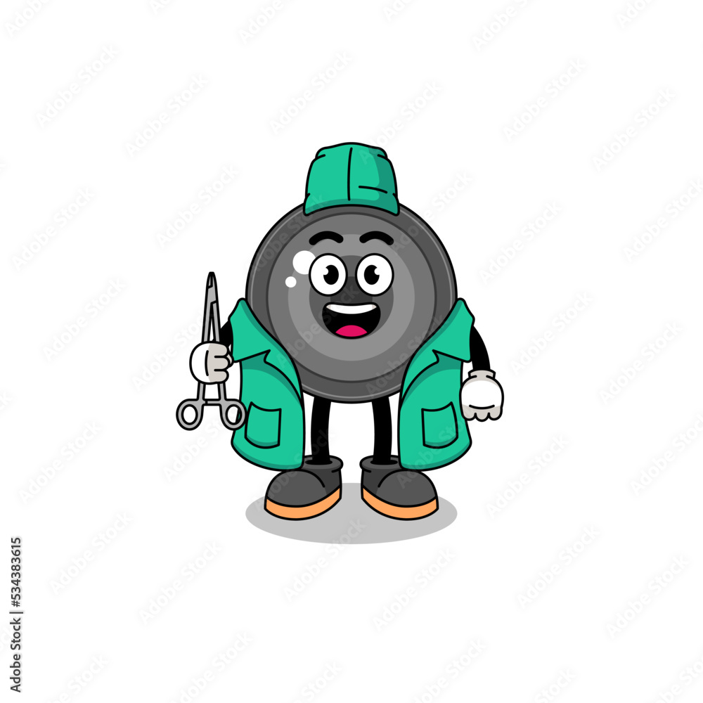 Illustration of camera lens mascot as a surgeon Illustration of camera lens mascot as a surgeon