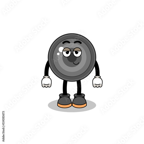 camera lens cartoon couple with shy pose