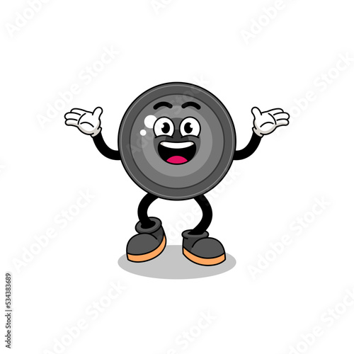 camera lens cartoon searching with happy gesture
