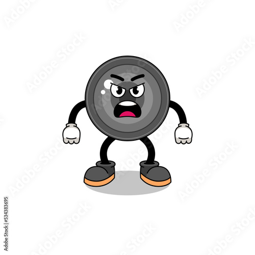 camera lens cartoon illustration with angry expression