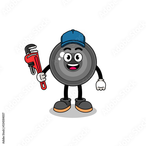 camera lens illustration cartoon as a plumber