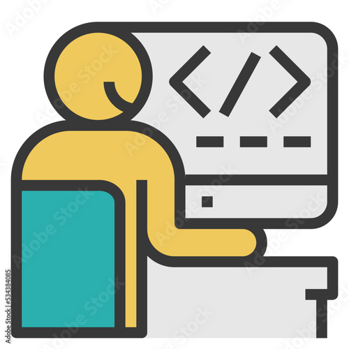 programmer modern line style icon