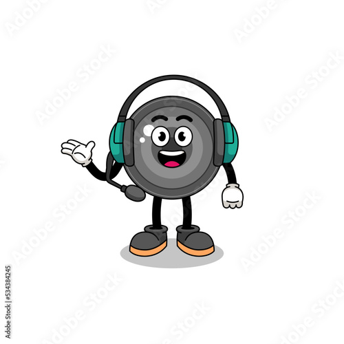 Mascot Illustration of camera lens as a customer services