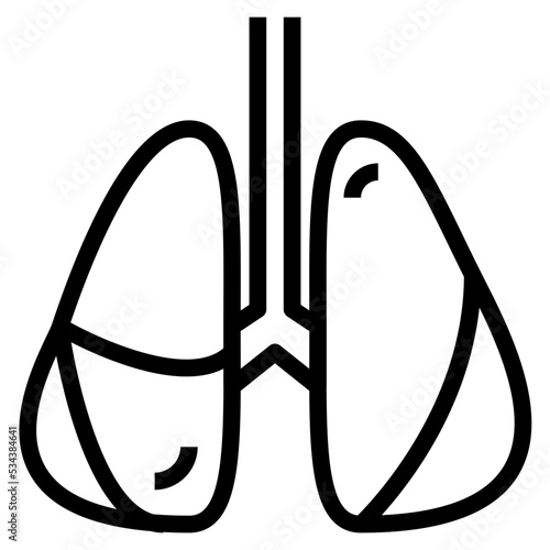 lung modern line style icon