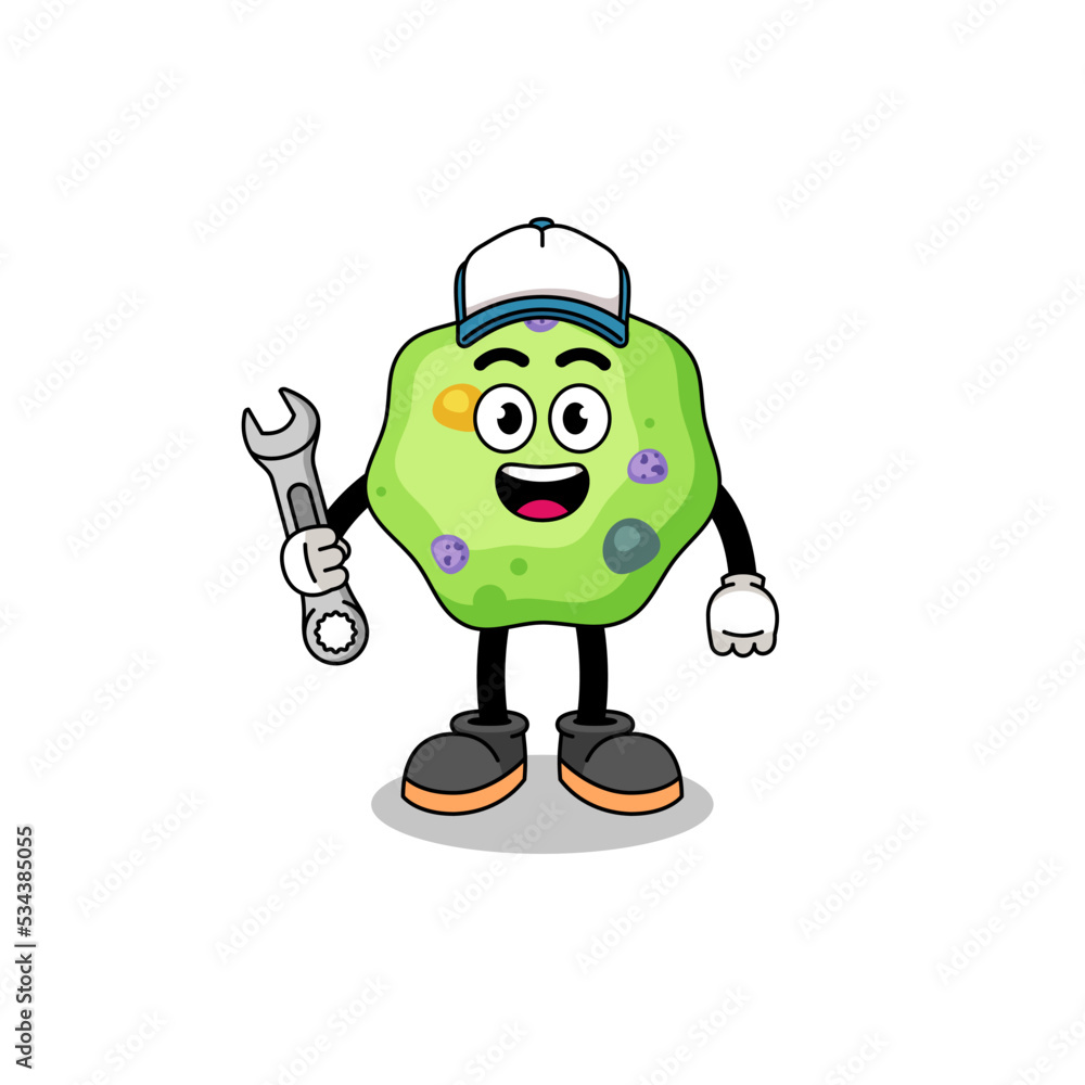amoeba illustration cartoon as a mechanic amoeba illustration cartoon as a mechanic