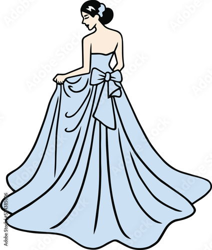 Bridal Boutique Logo Wedding Gown Sexy Dress Fashion Design Illustration Template