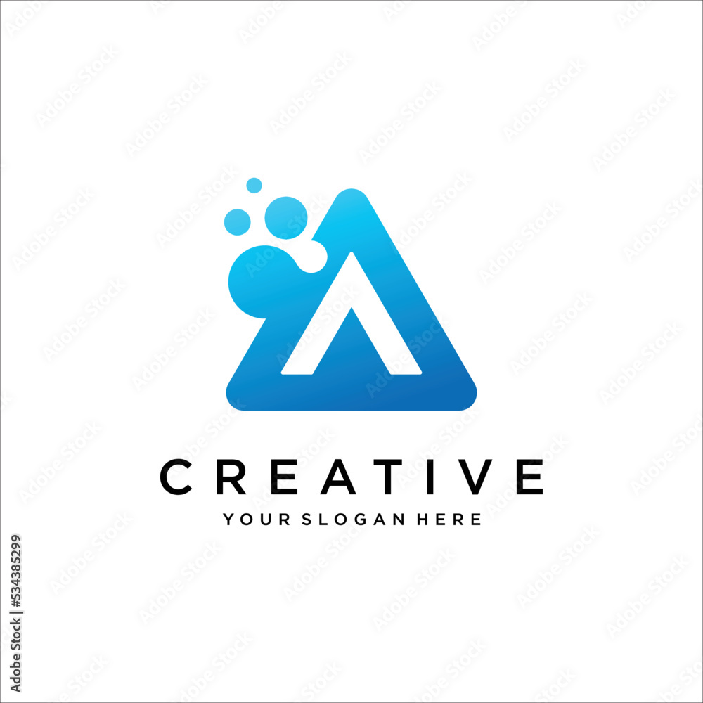 A Letter with Dots Logo Design Vector with Dots. A Letter with Dots Logo Design Vector with Dots.