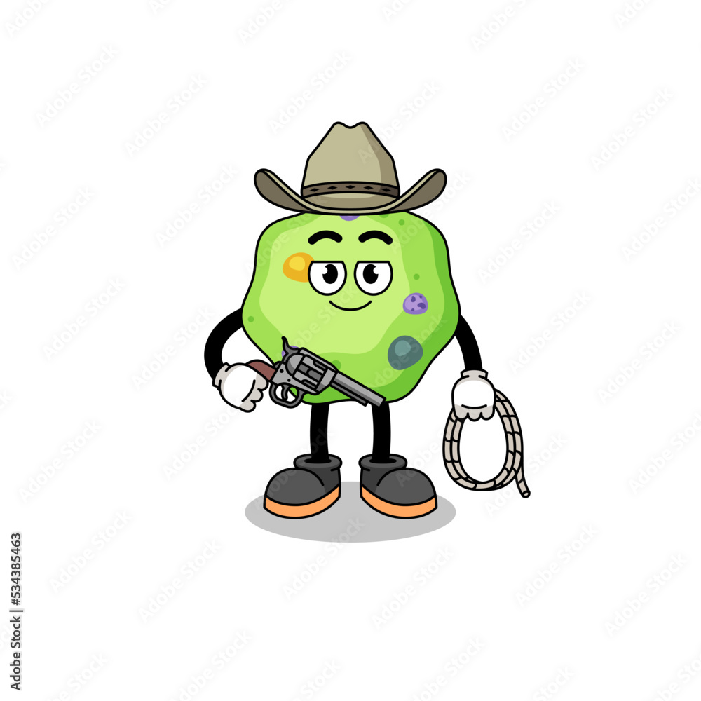 Character mascot of amoeba as a cowboy Character mascot of amoeba as a cowboy