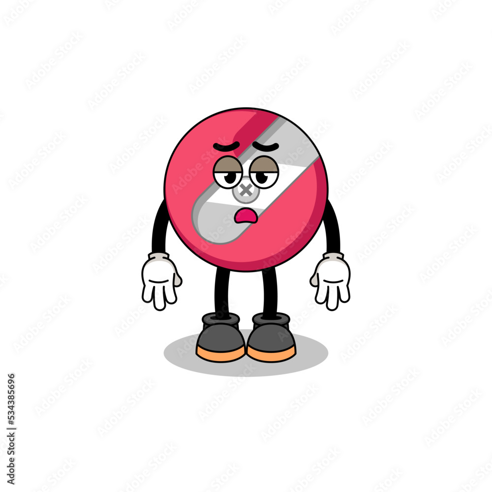 cartoon with fatigue gesture cartoon with fatigue gesture