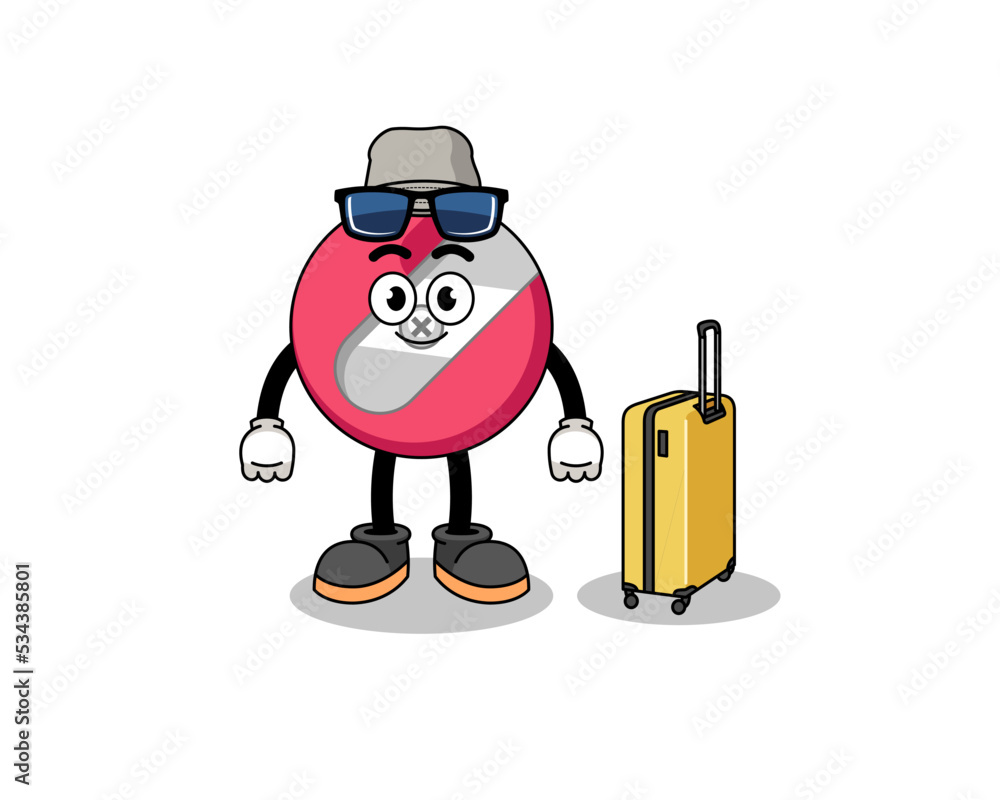mascot doing vacation