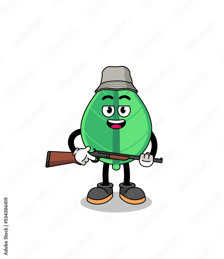 Cartoon Illustration of leaf hunter Cartoon Illustration of leaf hunter