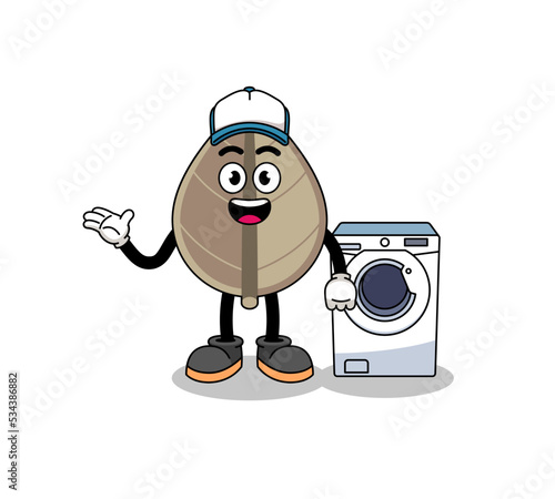 dried leaf illustration as a laundry man