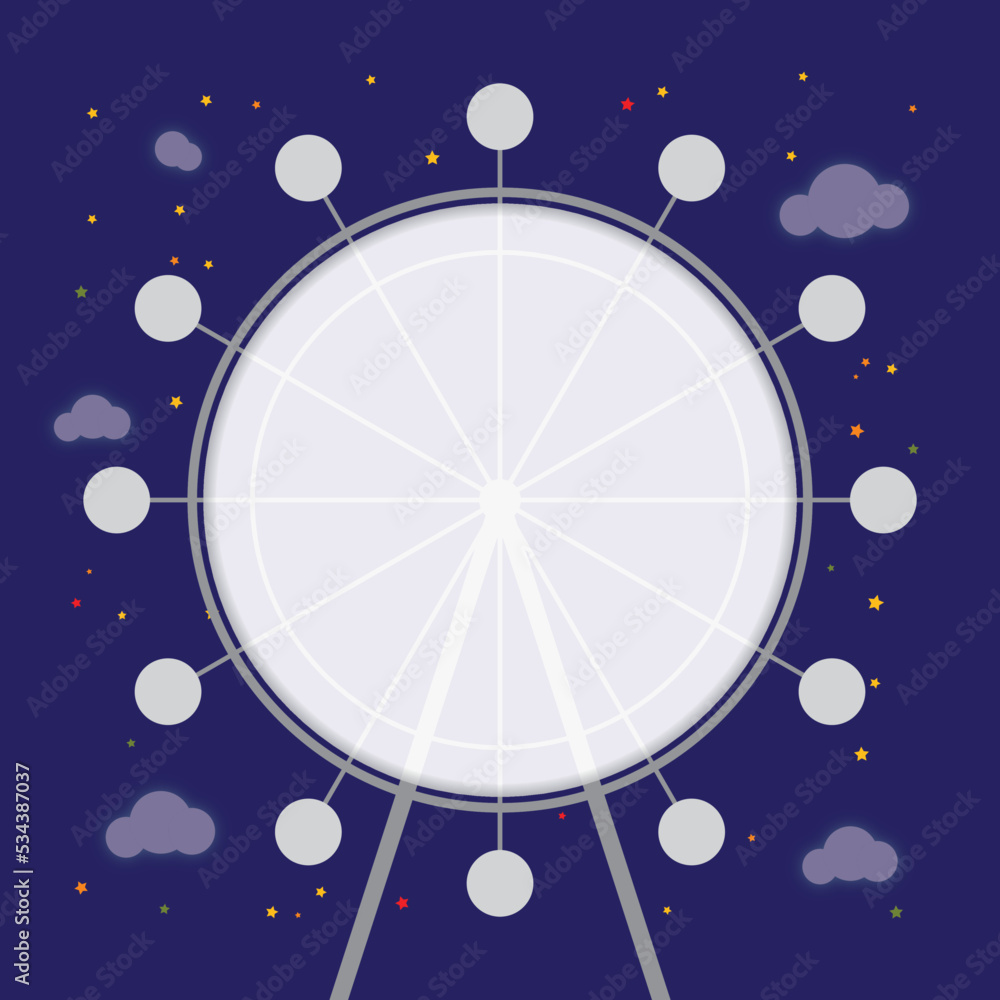 Naklejka premium 놀이기구 (대관람차) 데코 프레임_D_01. 야경