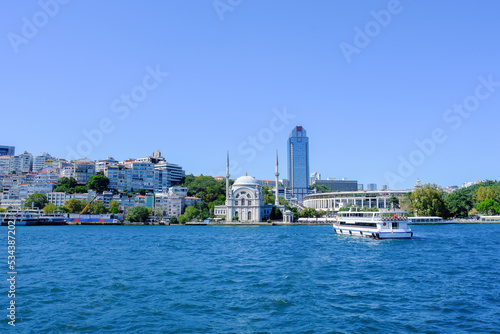 Dolmabah  e Mosque and Be  ikta   football team stadium in istanbul Turkey