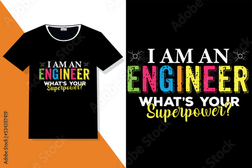  Engineer typography  t shirt 
