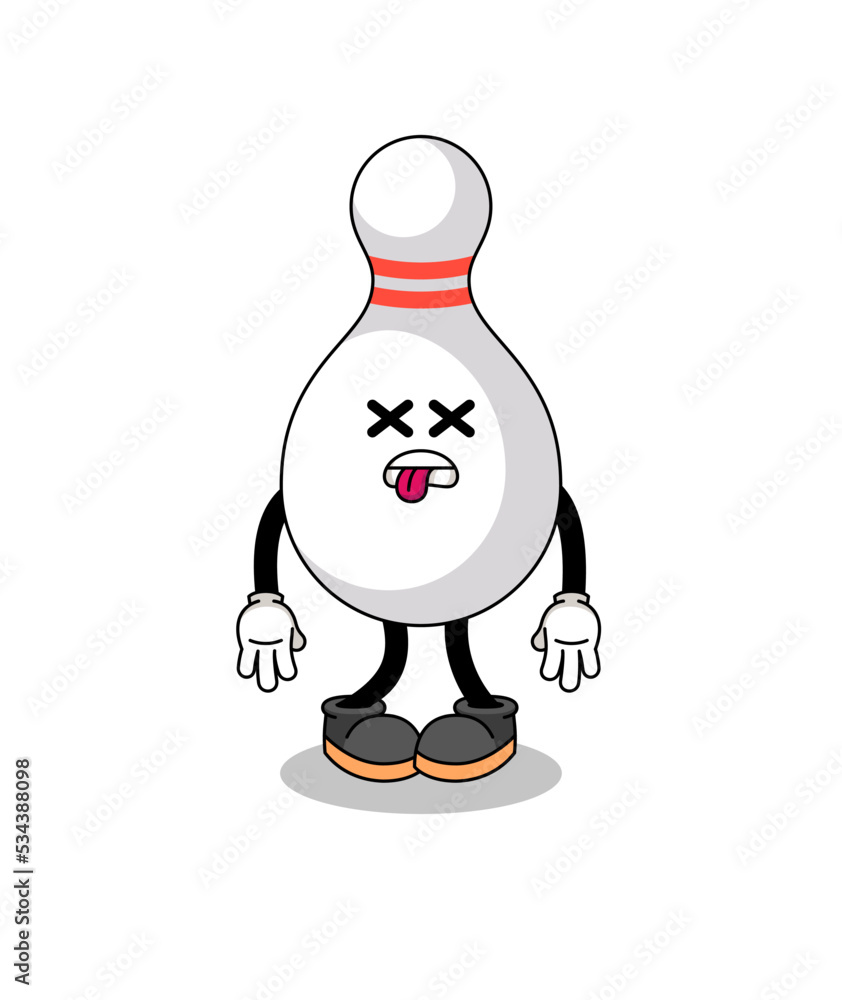 bowling pin mascot illustration is dead