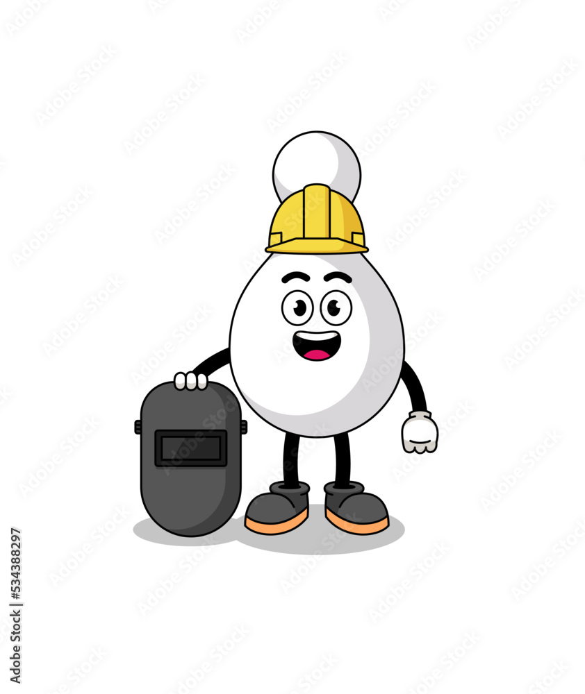 Mascot of bowling pin as a welder Mascot of bowling pin as a welder