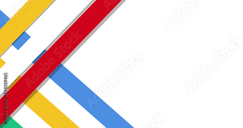 Image of red, yellow and white lines over blue white and yellow lines on white, with copy space
