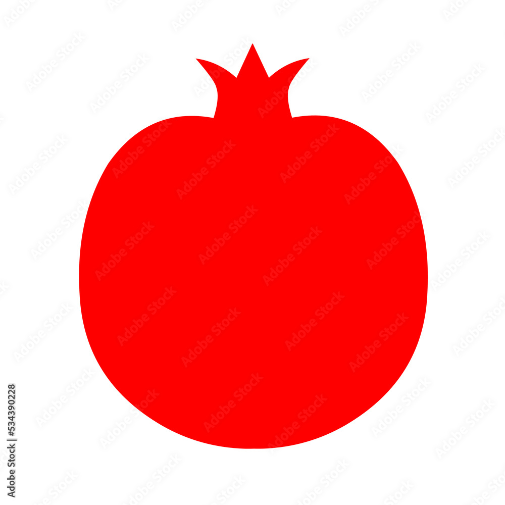 Red pomegranate icon on a white background. Vector illustration