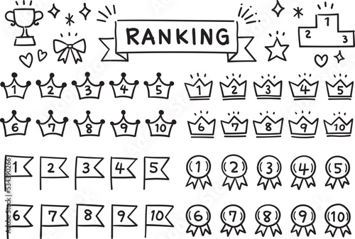 手書きのランキングアイコンセット
