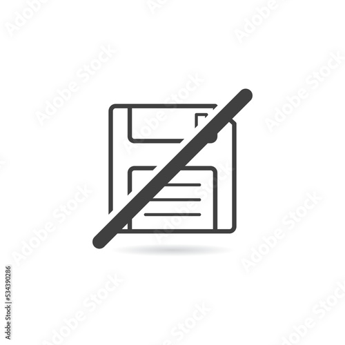 Vector Isolated No Floppy Disk Icon