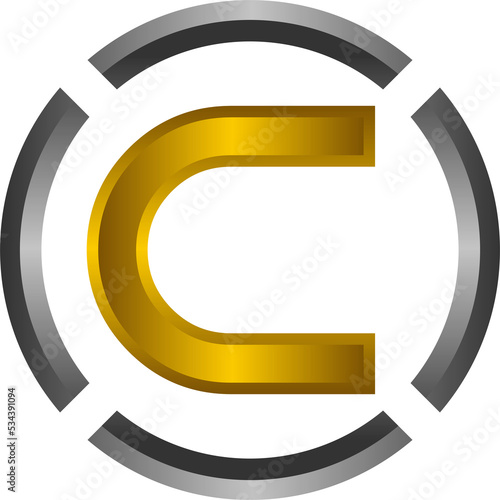 Letters with gold and silver color concept. Will be more great on black background.
