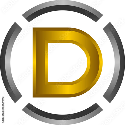 Letters with gold and silver color concept. Will be more great on black background.