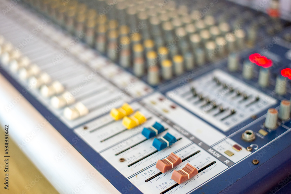 sound check for concert, mixer control, music engineer, backstage sound check for concert, mixer control, music engineer, backstage