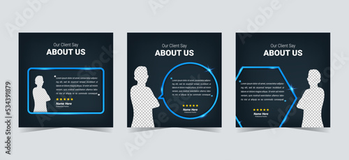 Luxury client testimonial template. Black gold customer feedback frame layout with glitter and star. Vector eps10 illustration