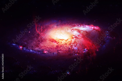 Bright red space nebula. Elements of this image furnished by NASA © Artsiom P