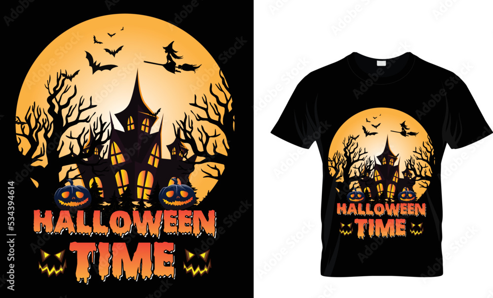 halloween time t-shirt design template.