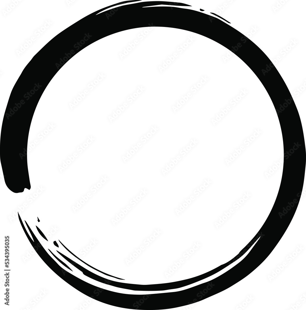 Enso Zen Black Circle Brush Logo Illustration Icon Enso Zen Black Circle Brush Logo Illustration Icon