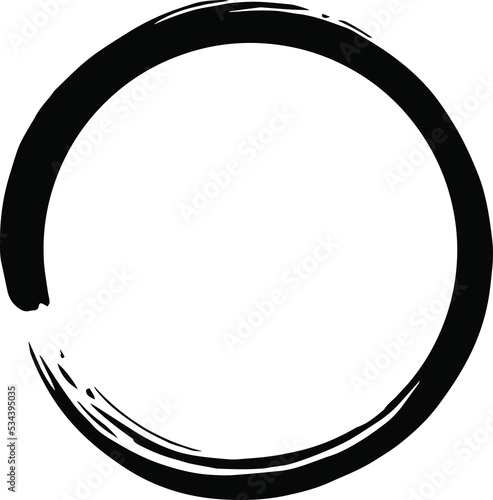 Enso Zen Black Circle Brush Logo Illustration Icon 